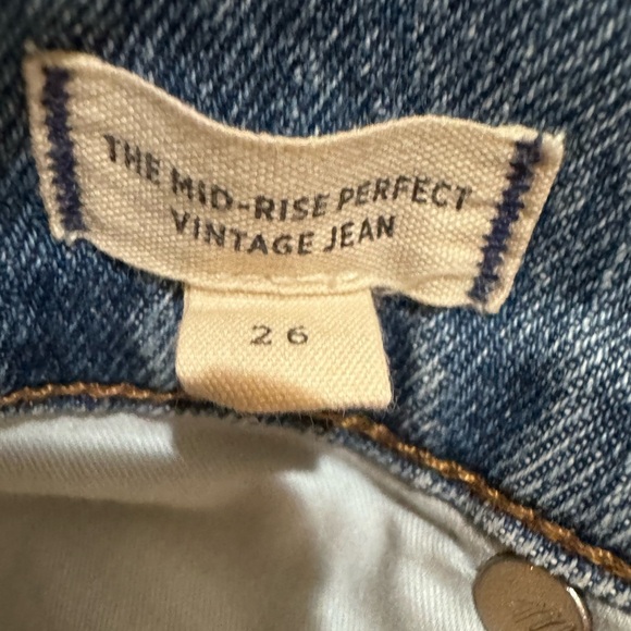 Madewell Mid Rise Perfect Vintage rough hem Jeans. Size 26 GUC. - Picture 8 of 13